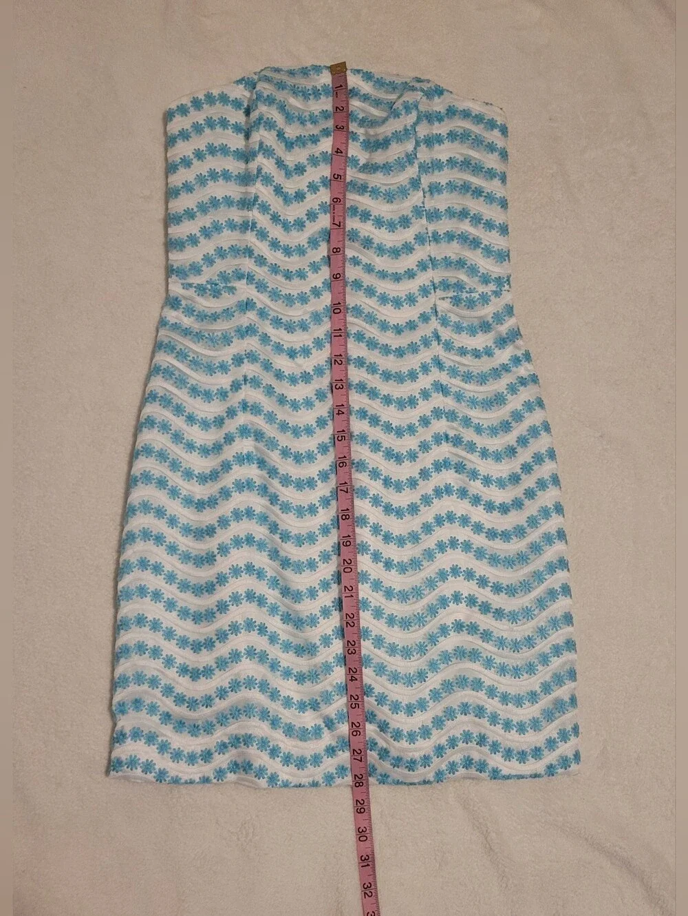​Lilly Pulitzer Leavens Strapless Dress in Shorely Blue Size 0 - Picture 11 of 15